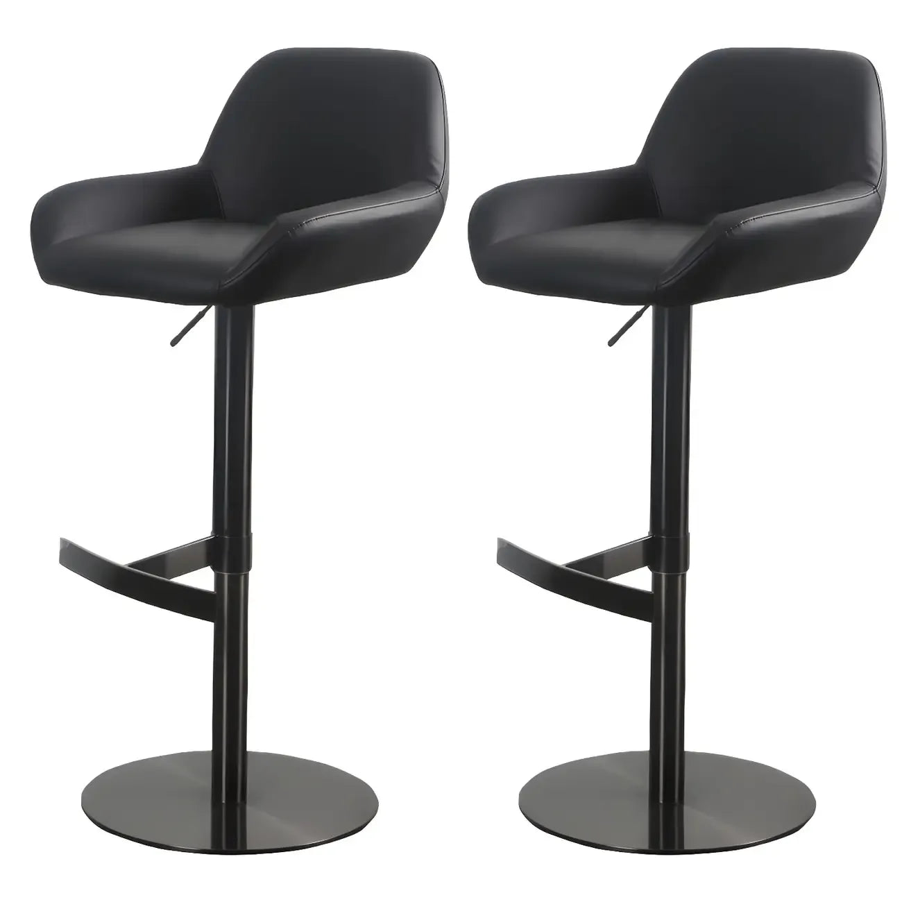 Tabourets de bar pivotants et réglables en métal brillant