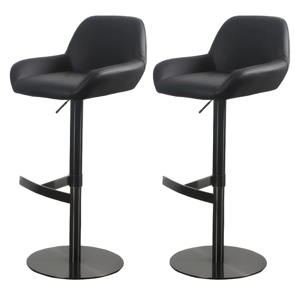 Tabourets de bar pivotants et réglables en métal brillant
