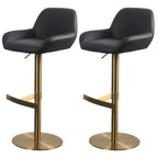 Tabourets de bar pivotants et réglables en métal brillant