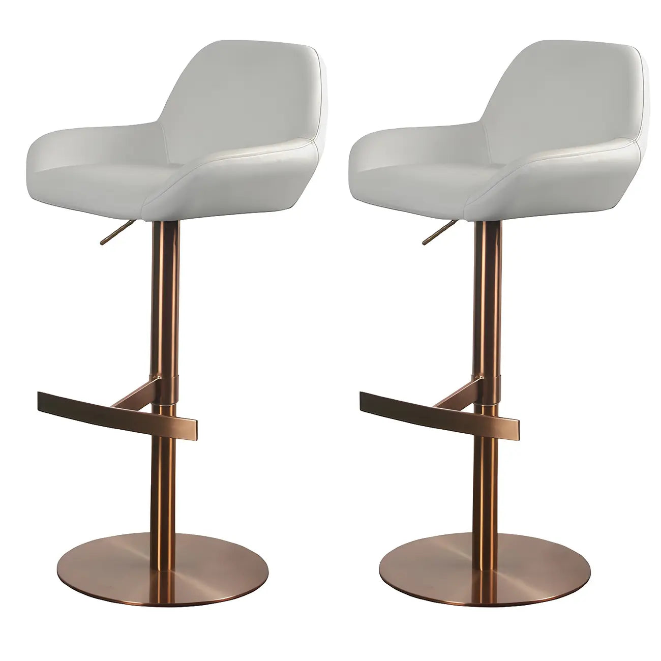 Tabourets de bar pivotants et réglables en métal brillant