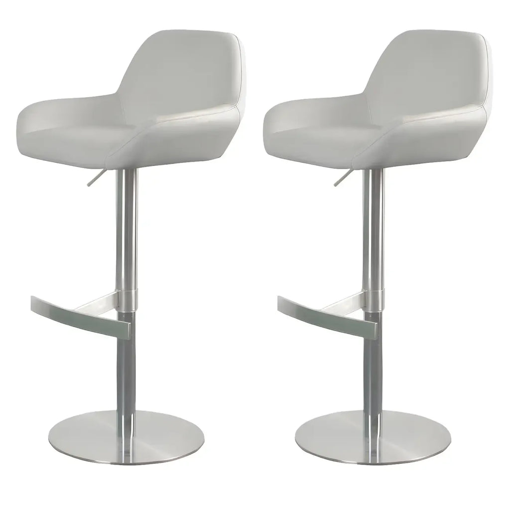 Tabourets de bar pivotants et réglables en métal brillant
