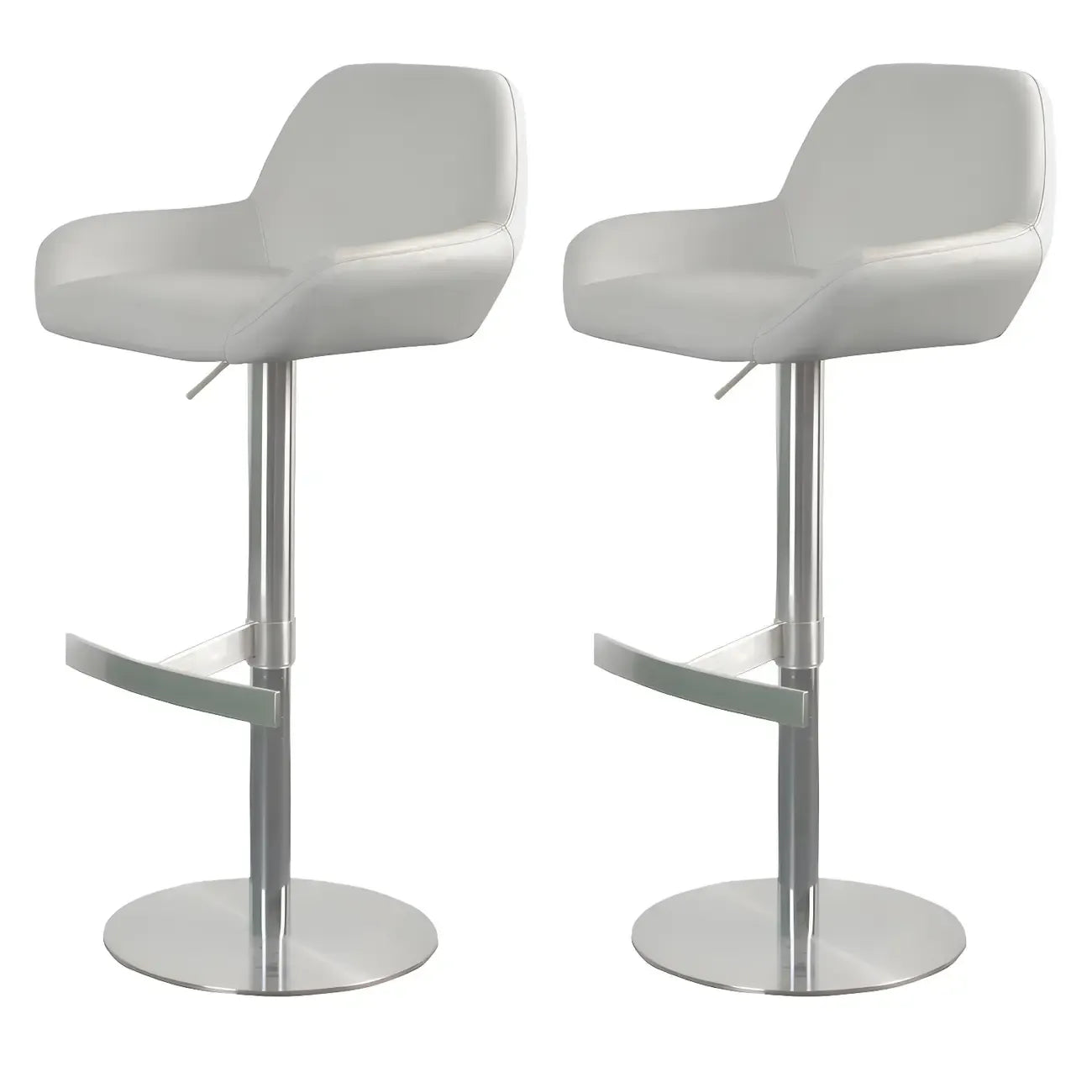 Tabourets de bar pivotants et réglables en métal brillant
