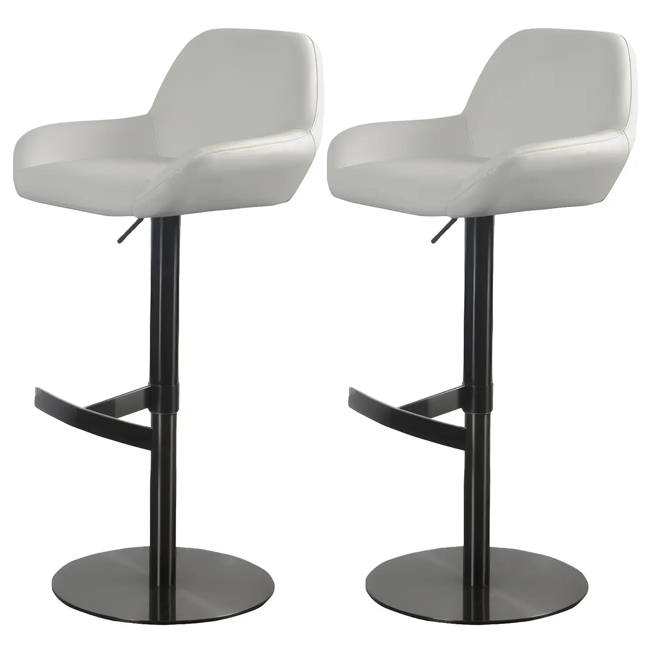 Tabourets de bar pivotants et réglables en métal brillant