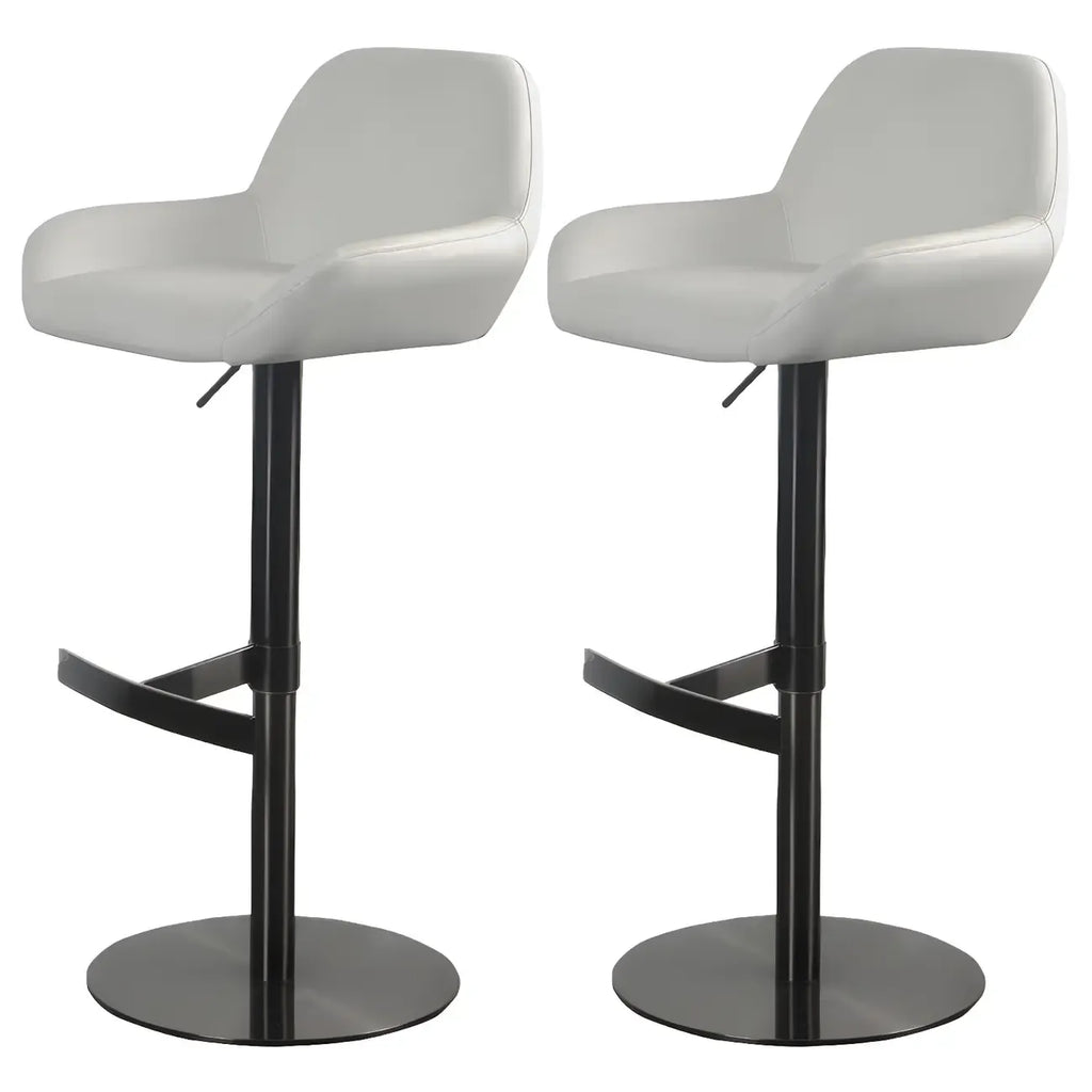 Tabourets de bar pivotants et réglables en métal brillant