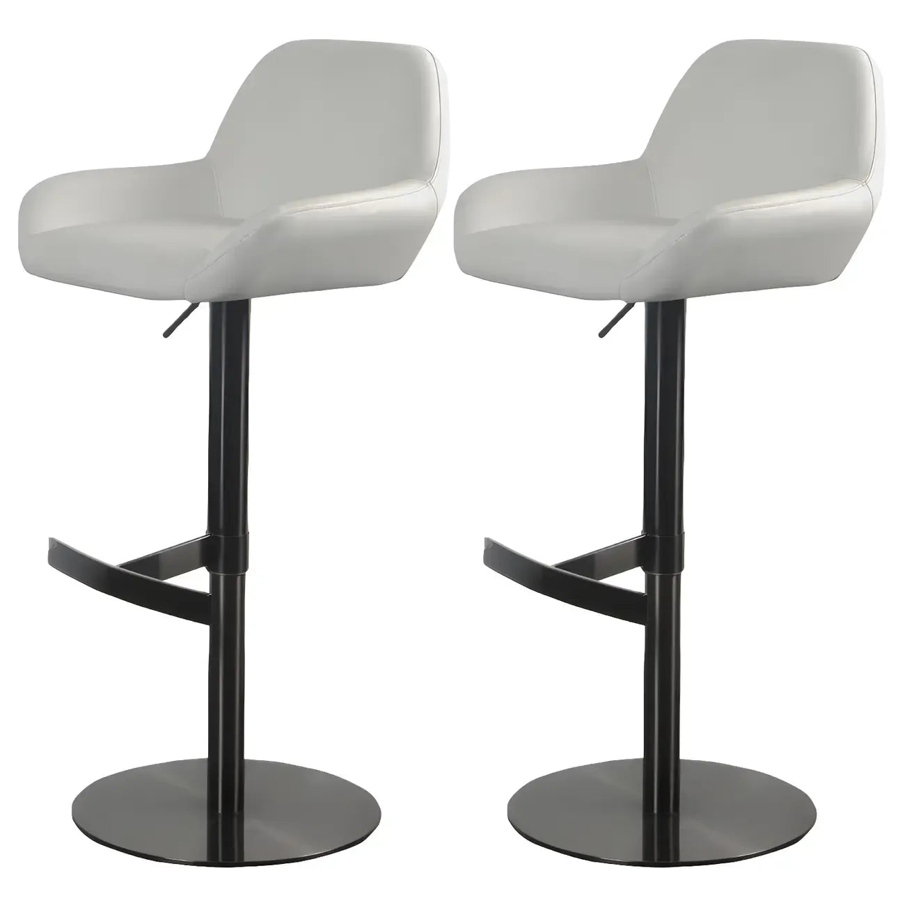 Tabourets de bar pivotants et réglables en métal brillant