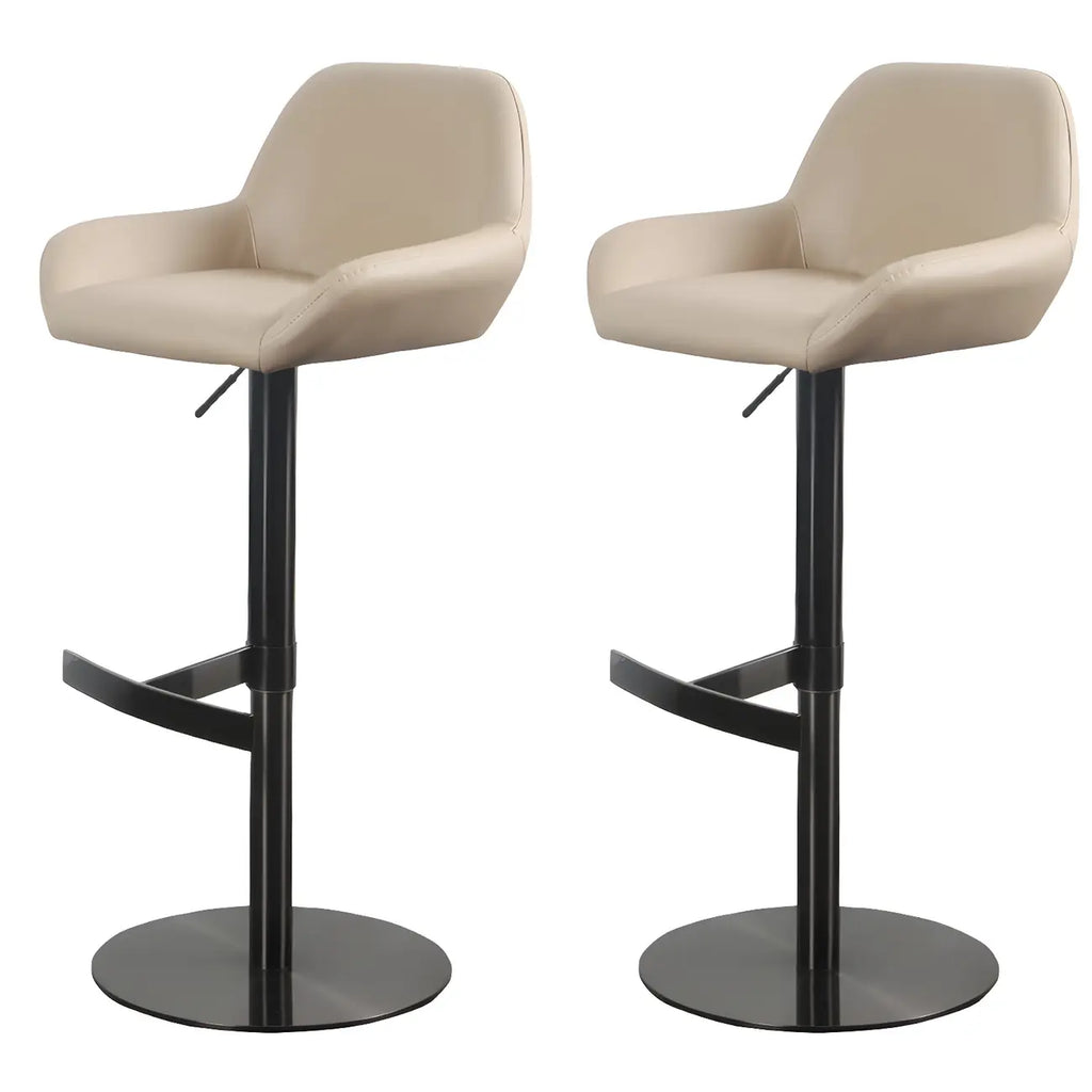 Tabourets de bar pivotants et réglables en métal brillant