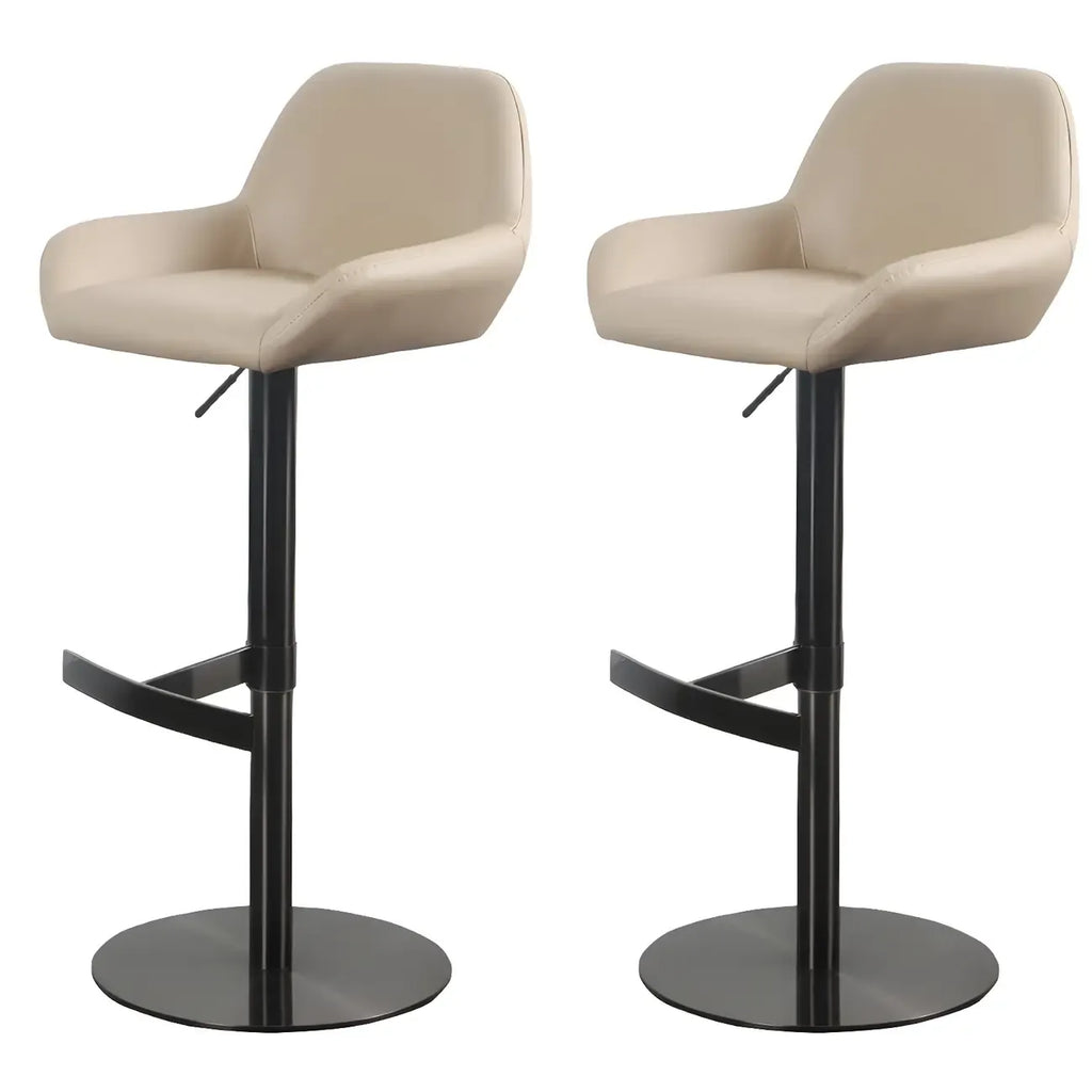 Tabourets de bar pivotants et réglables en métal brillant