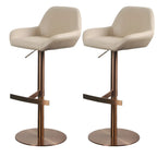 Tabourets de bar pivotants et réglables en métal brillant
