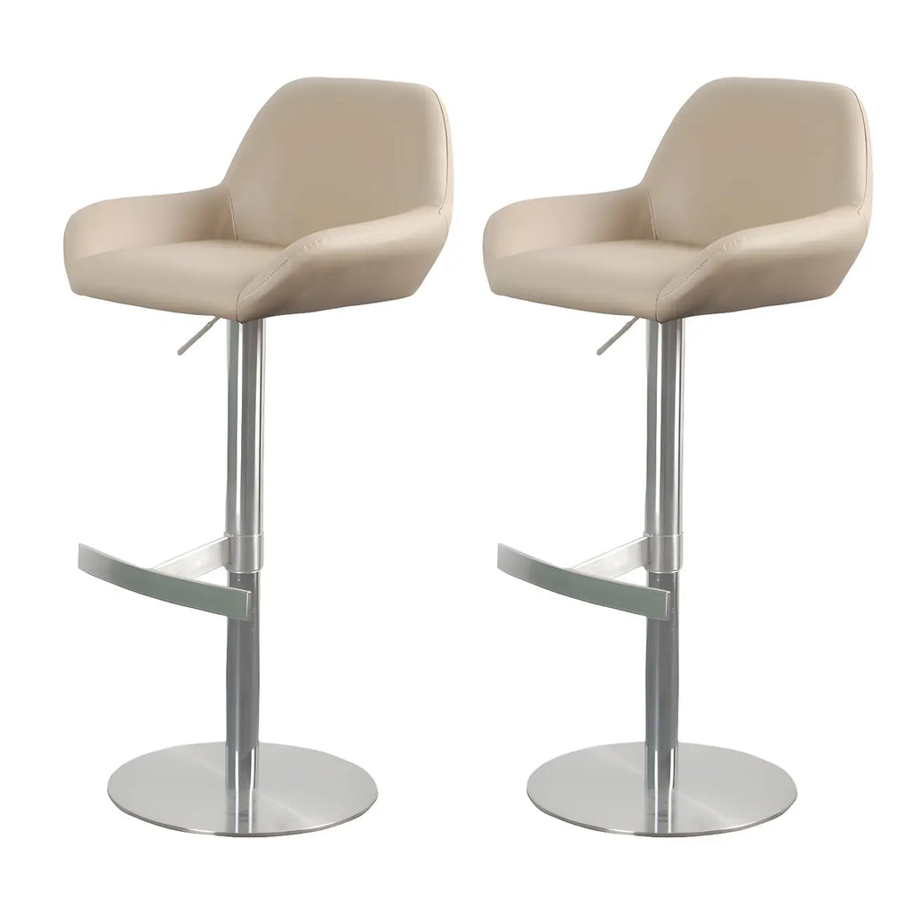 Tabourets de bar pivotants et réglables en métal brillant