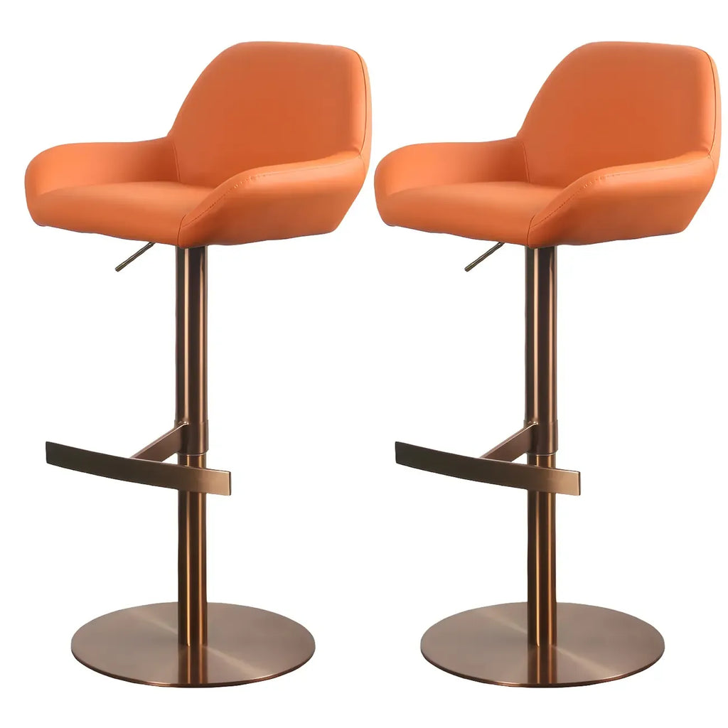 Tabourets de bar pivotants et réglables en métal brillant