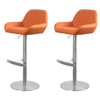 Tabourets de bar pivotants et réglables en métal brillant