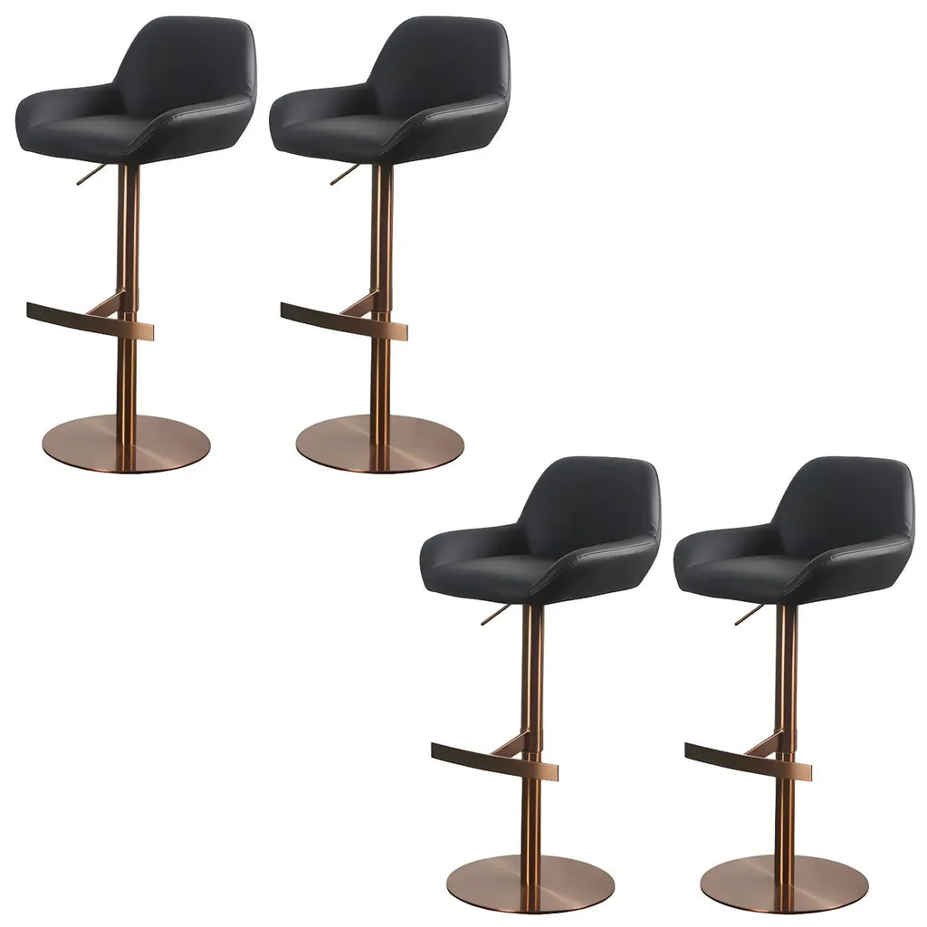 Tabourets de bar pivotants et réglables en métal brillant