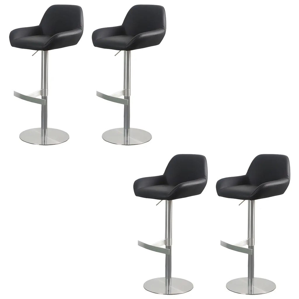 Tabourets de bar pivotants et réglables en métal brillant