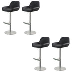 Tabourets de bar pivotants et réglables en métal brillant