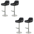 Tabourets de bar pivotants et réglables en métal brillant