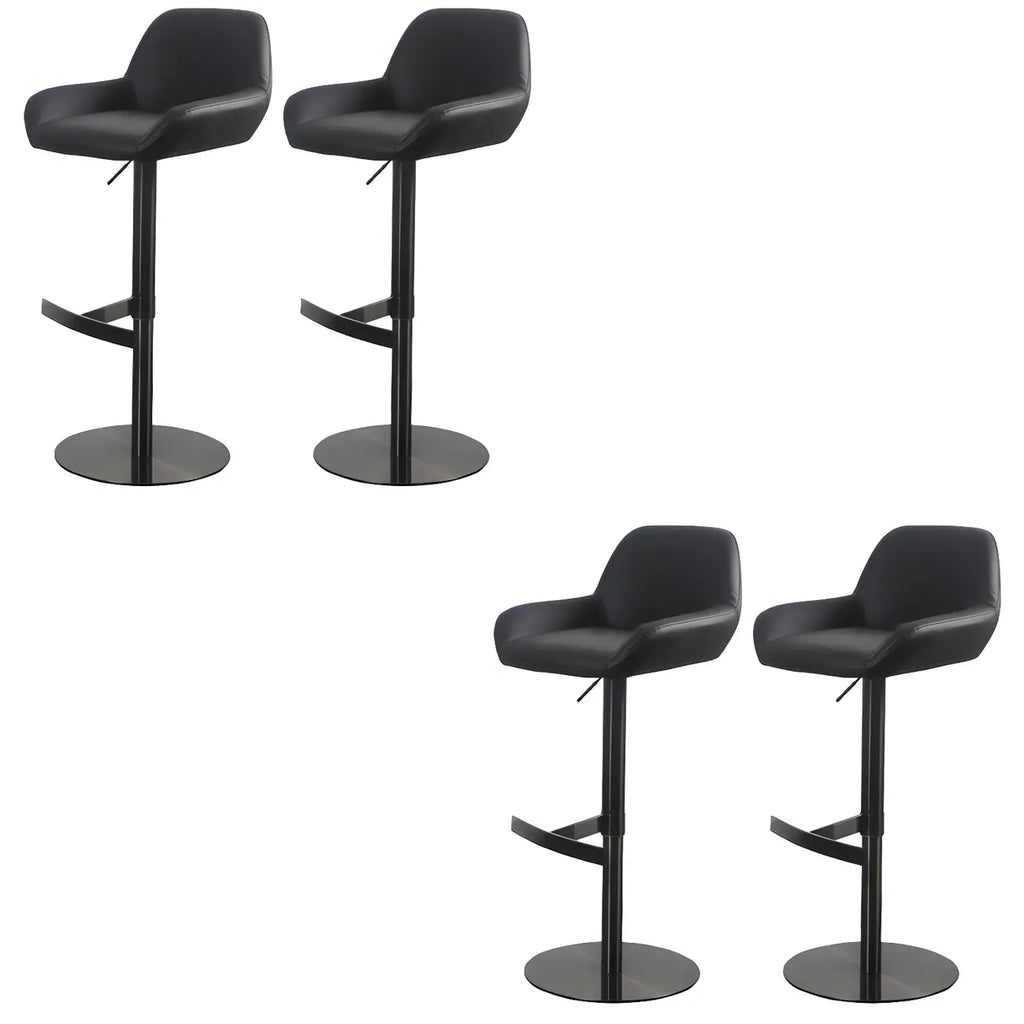 Tabourets de bar pivotants et réglables en métal brillant