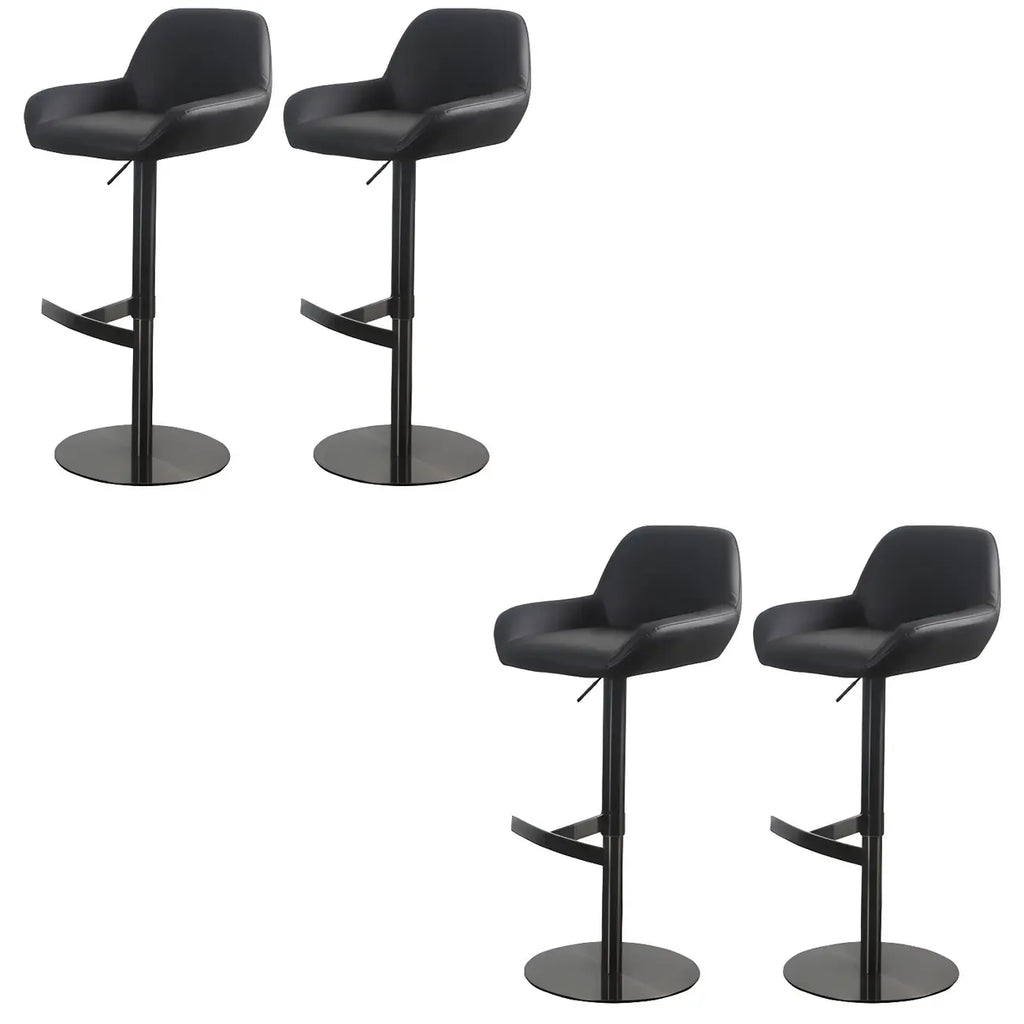 Tabourets de bar pivotants et réglables en métal brillant