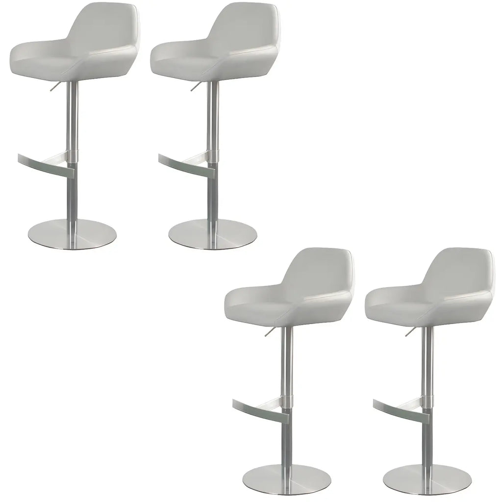 Tabourets de bar pivotants et réglables en métal brillant