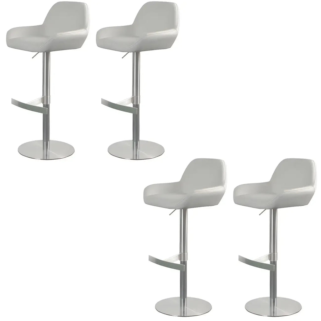 Tabourets de bar pivotants et réglables en métal brillant