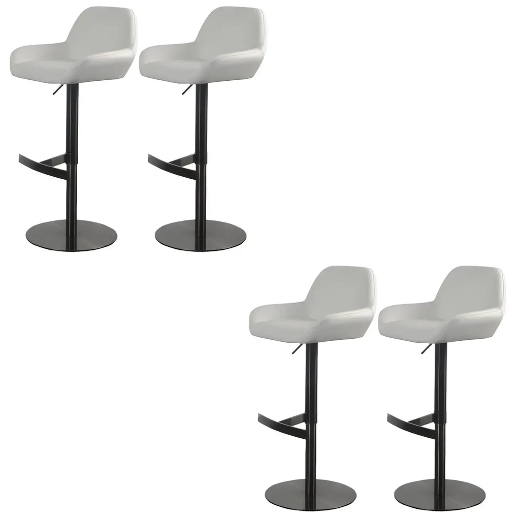 Tabourets de bar pivotants et réglables en métal brillant