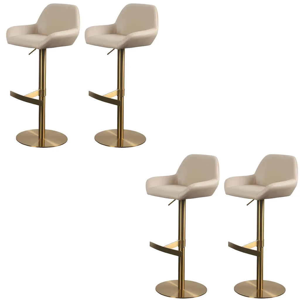 Tabourets de bar pivotants et réglables en métal brillant