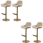 Tabourets de bar pivotants et réglables en métal brillant