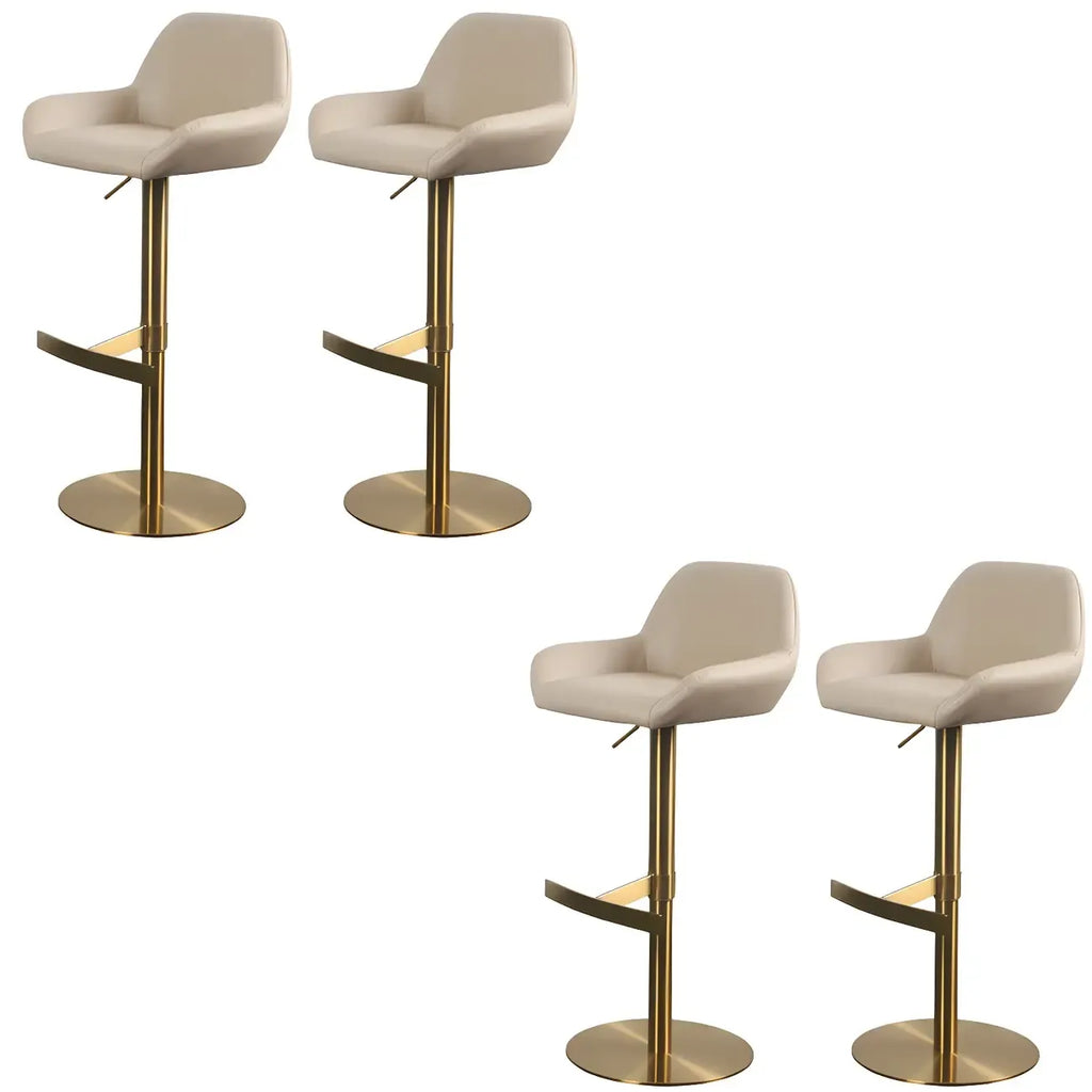Tabourets de bar pivotants et réglables en métal brillant