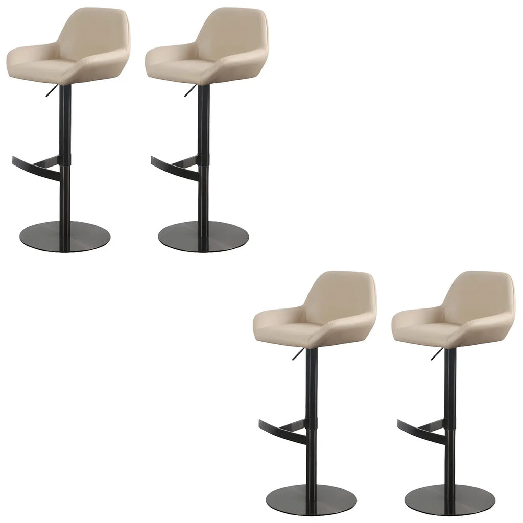 Tabourets de bar pivotants et réglables en métal brillant