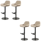 Tabourets de bar pivotants et réglables en métal brillant