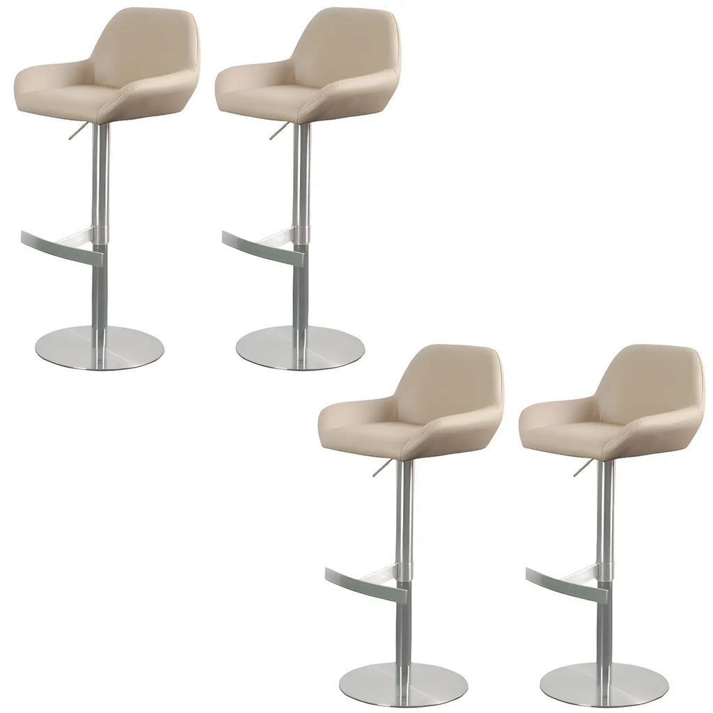 Tabourets de bar pivotants et réglables en métal brillant