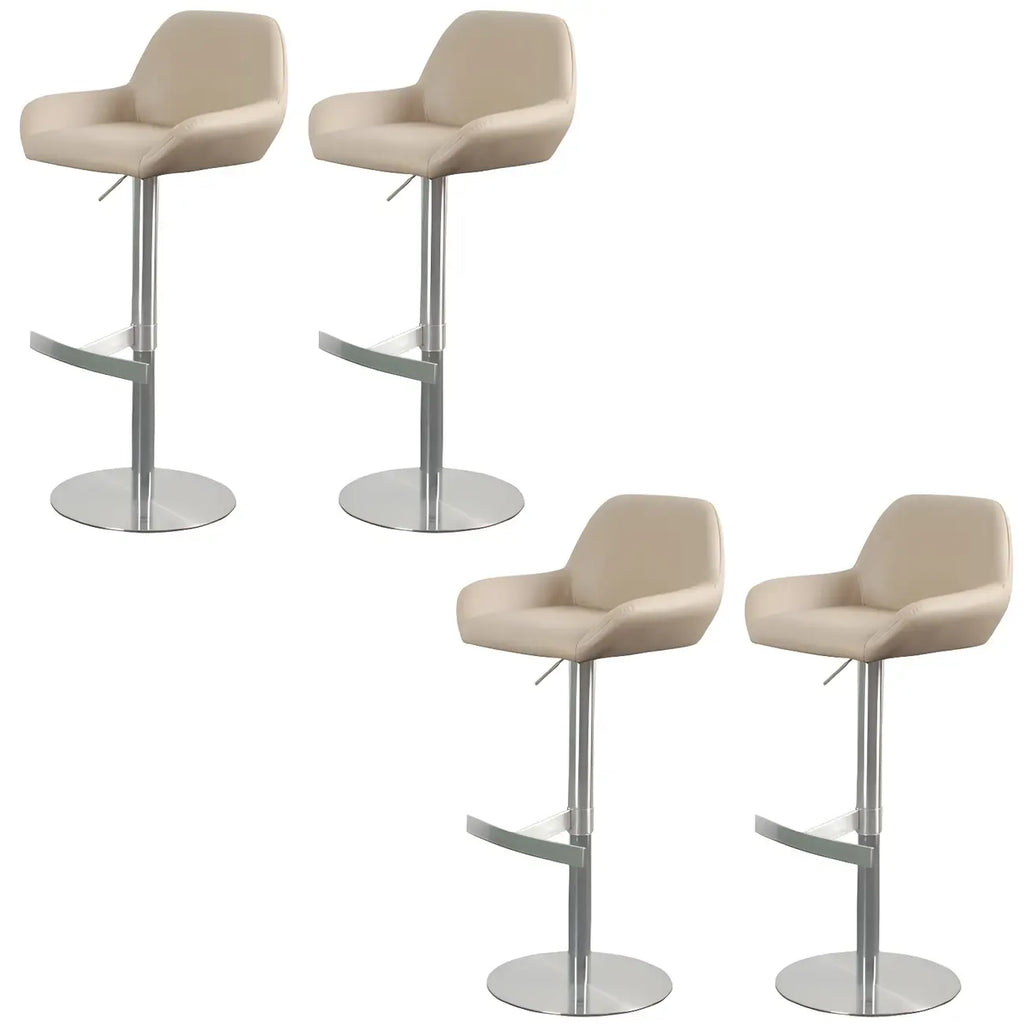 Tabourets de bar pivotants et réglables en métal brillant