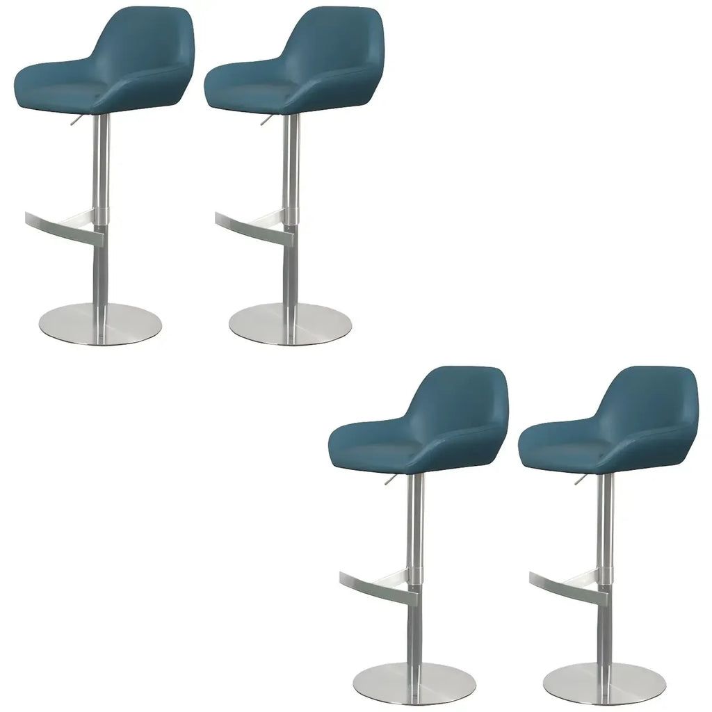 Tabourets de bar pivotants et réglables en métal brillant