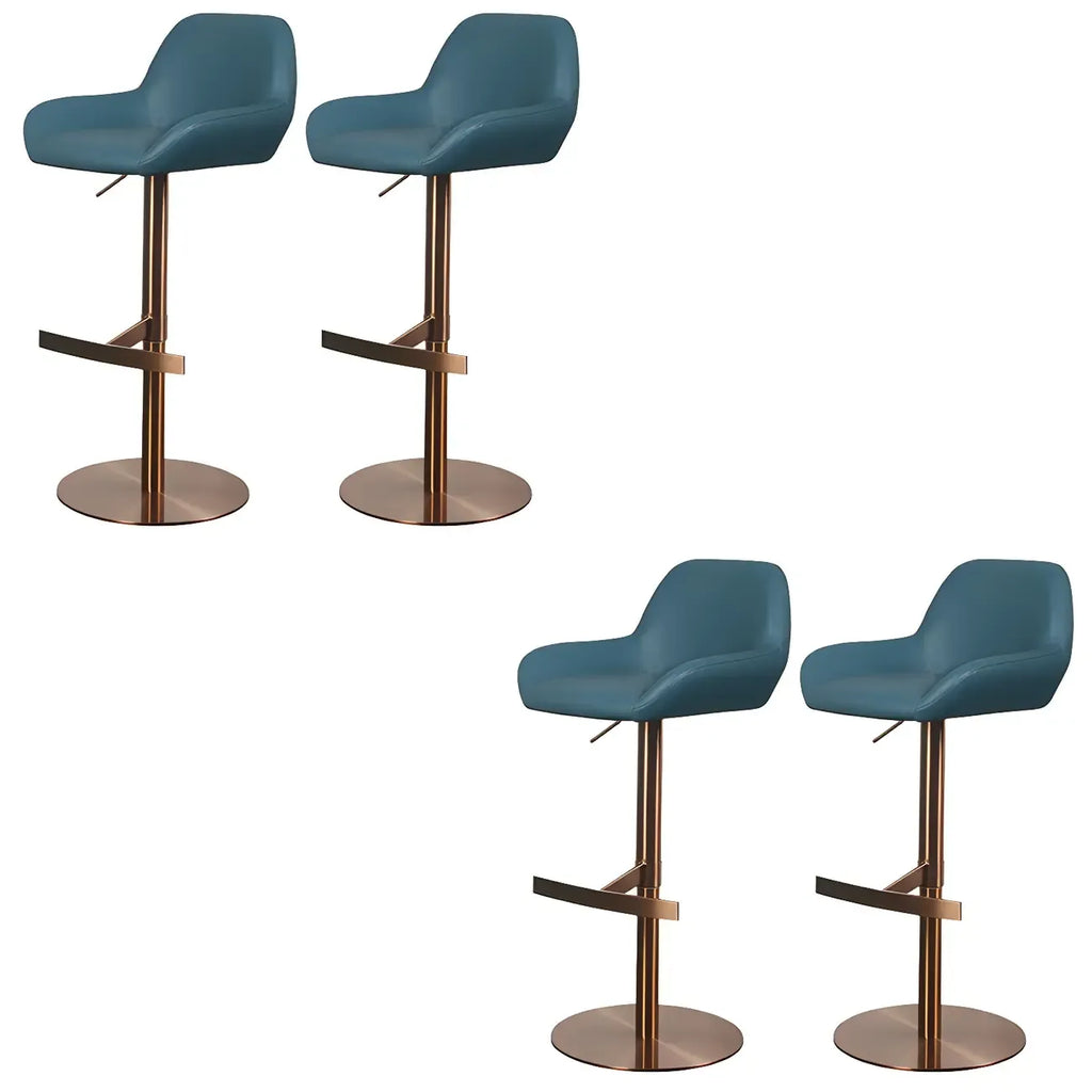Tabourets de bar pivotants et réglables en métal brillant