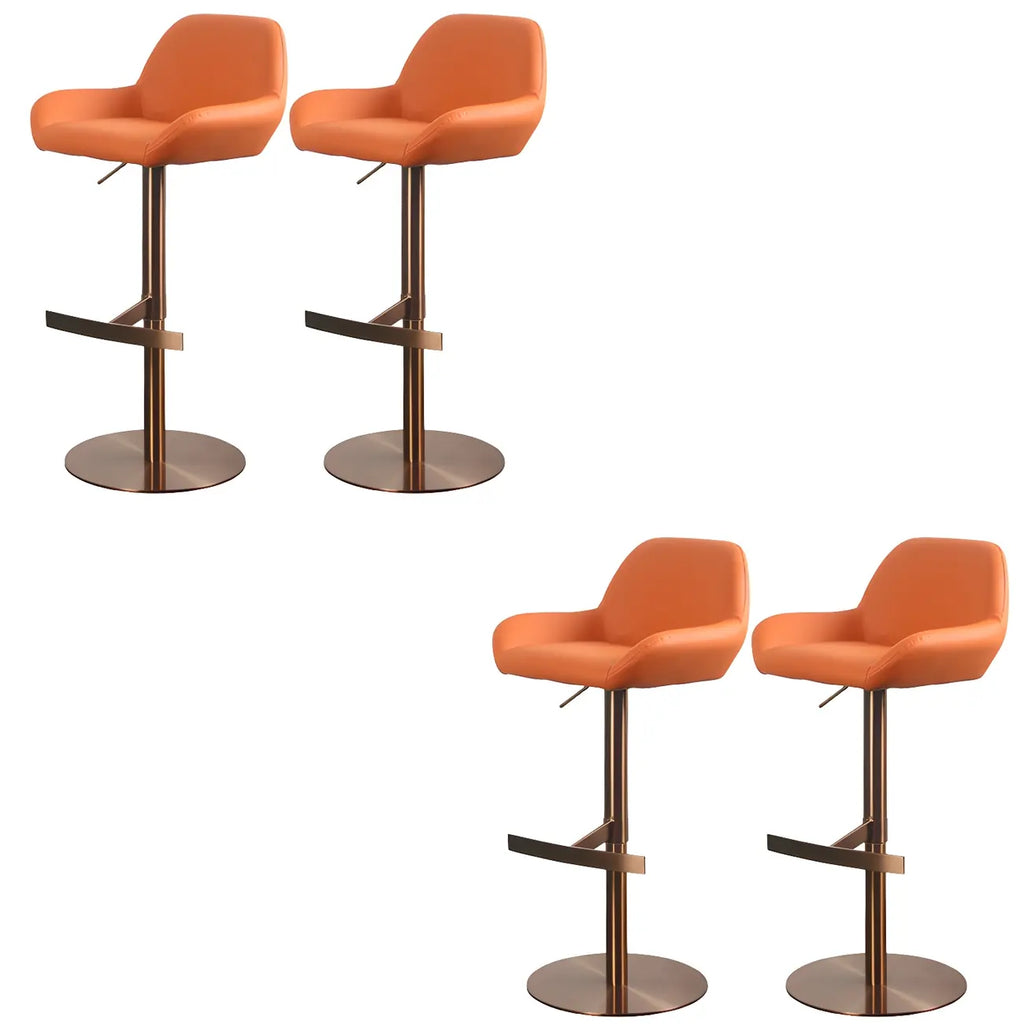 Tabourets de bar pivotants et réglables en métal brillant