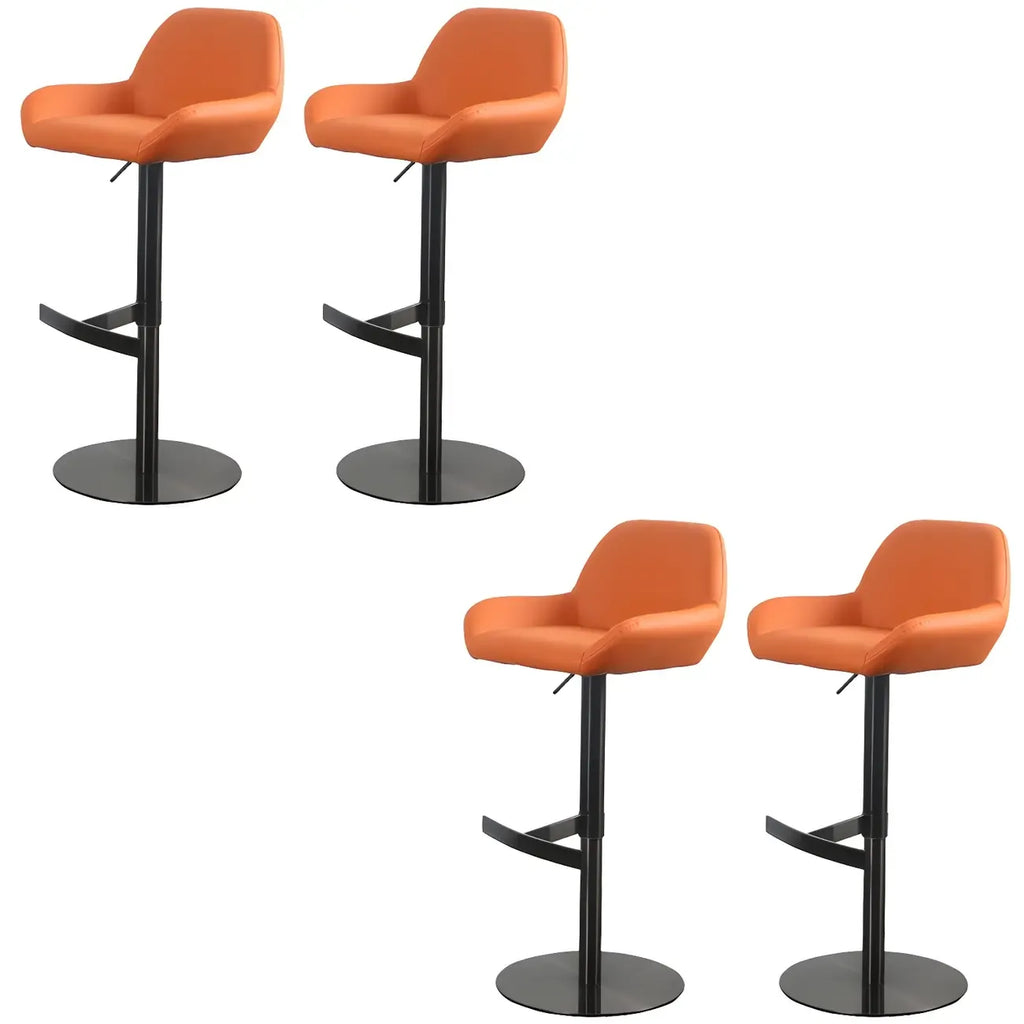 Tabourets de bar pivotants et réglables en métal brillant