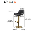 Tabourets de bar pivotants et réglables en métal brillant