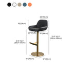 Tabourets de bar pivotants et réglables en métal brillant