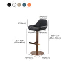 Tabourets de bar pivotants et réglables en métal brillant