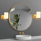 Applique murale moderne cylindrique en verre doré pour salle de bain