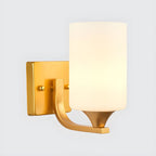Applique murale moderne cylindrique en verre doré pour salle de bain