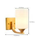 Applique murale moderne cylindrique en verre doré pour salle de bain