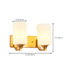 Applique murale moderne cylindrique en verre doré pour salle de bain