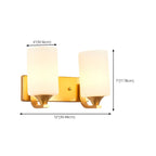 Applique murale moderne cylindrique en verre doré pour salle de bain