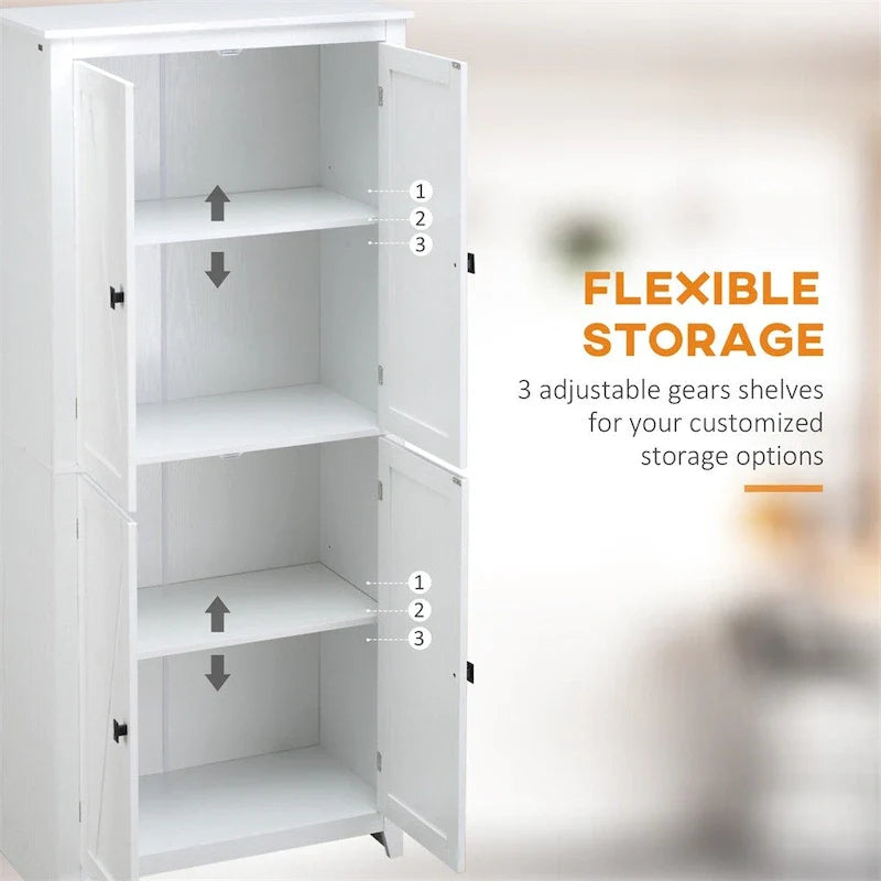 Mobile dispensa a colonna da cucina con ante e ripiani regolabili - N/D