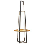 Lampadaire linéaire LED noir 63 avec étagère pour salon