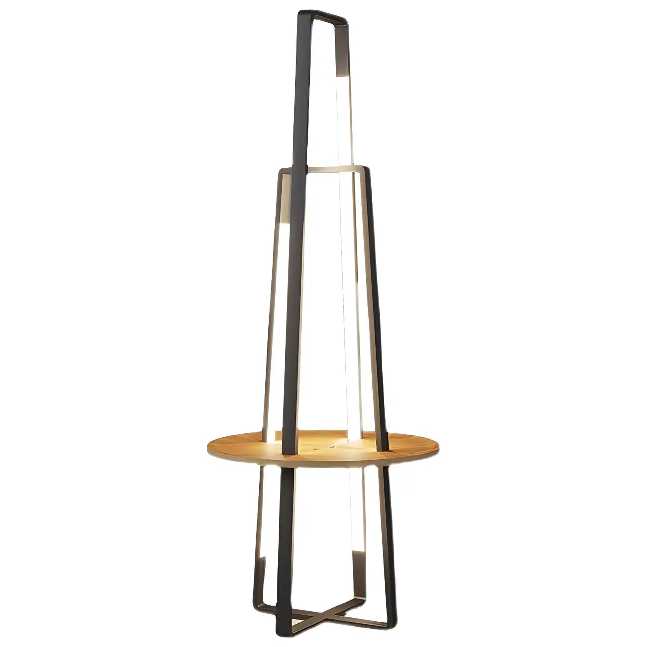 Lampadaire linéaire LED noir 63 avec étagère pour salon