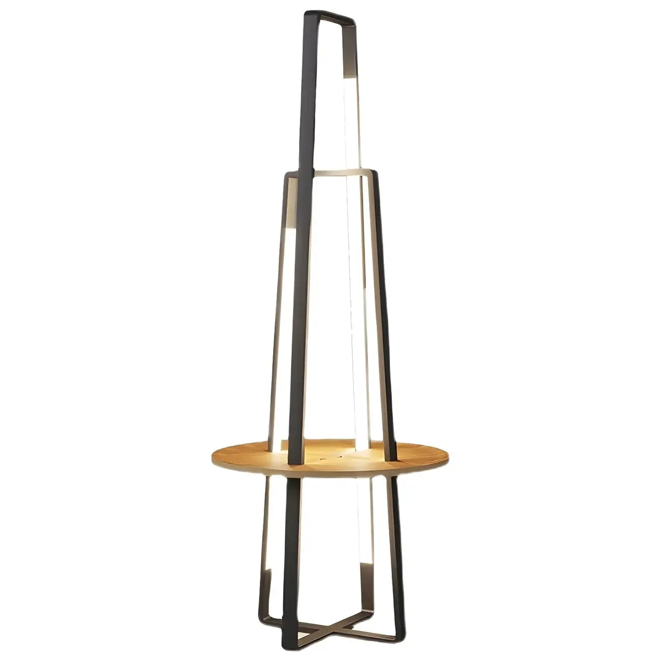Lampadaire linéaire LED noir 63 avec étagère pour salon