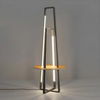 Lampadaire linéaire LED noir 63 avec étagère pour salon