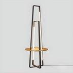Lampadaire linéaire LED noir 63 avec étagère pour salon