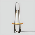 Lampadaire linéaire LED noir 63 avec étagère pour salon